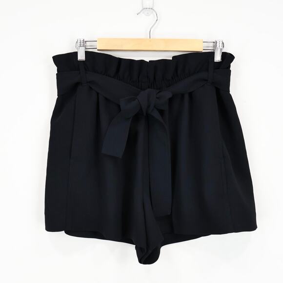Wilfred Aritzia High Rise Paperbag Belted Tie Trouser Dress Short Black Size 14 - Picture 1 of 6